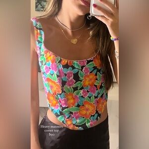 Heavy manners floral corset top Xs